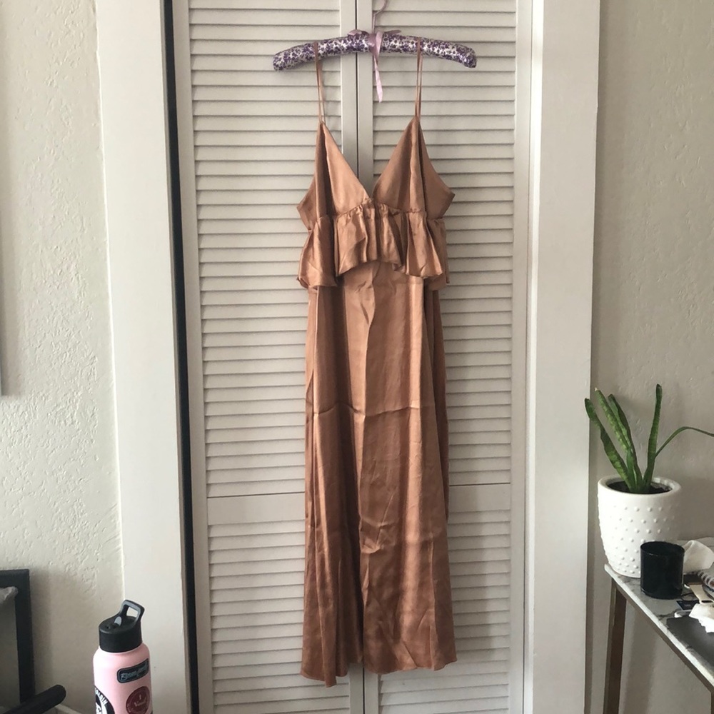 H&M ruffle slip dress